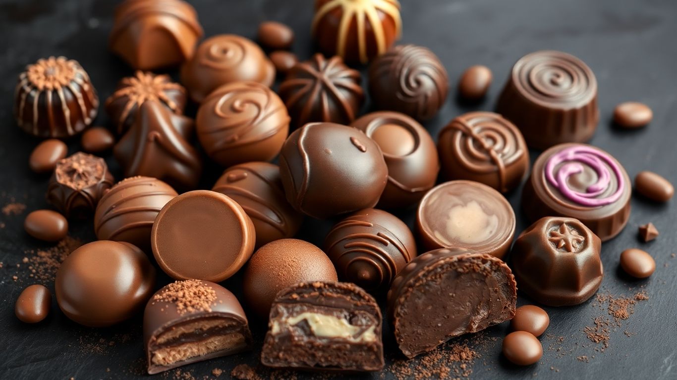 Belgische Pralinen Vielfalt