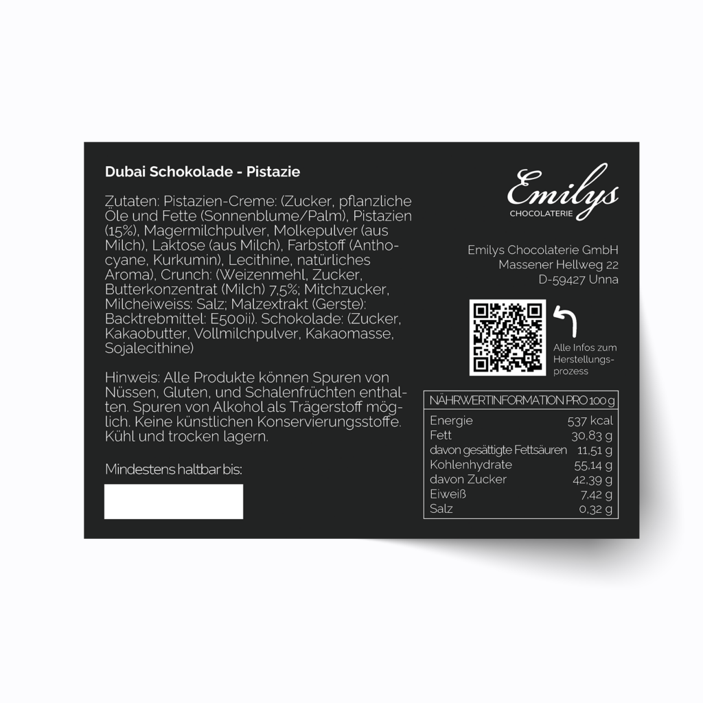 Premium Dubai Schokolade Pistazie