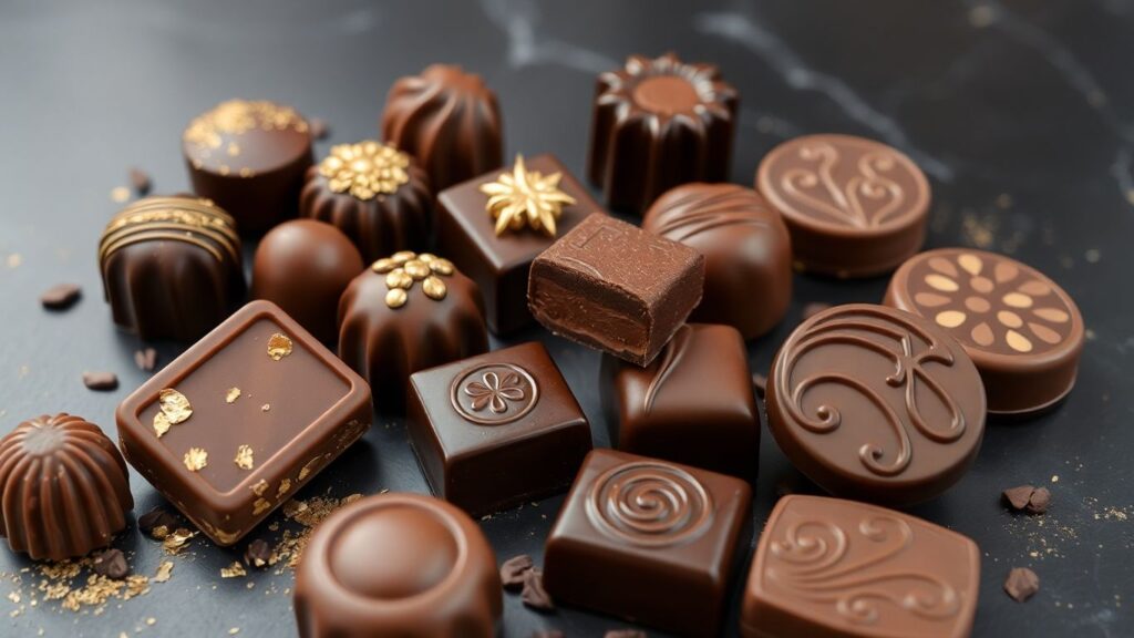 Dubai Schokolade in Gold und mit Mustern