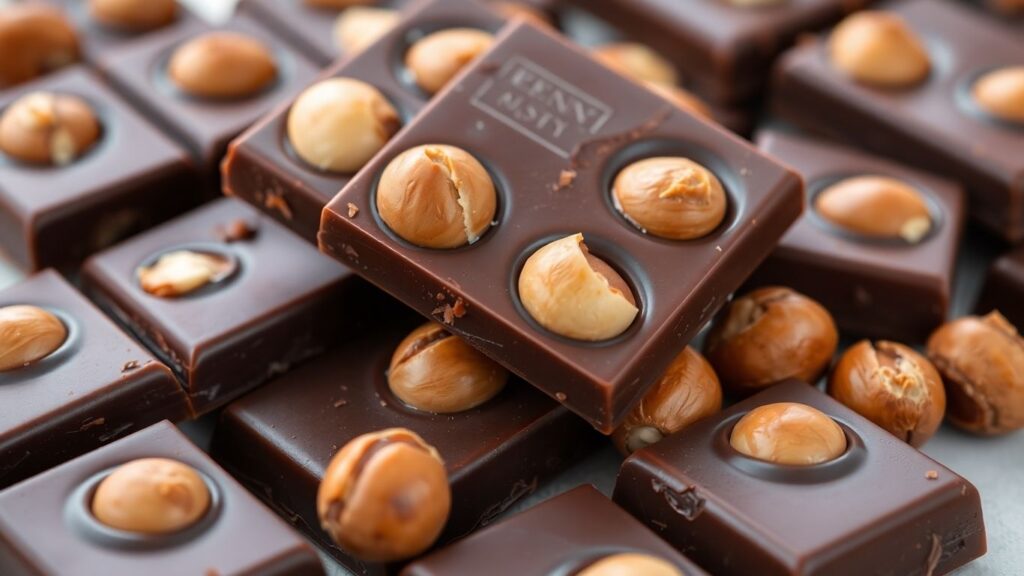Schokoladenriegel mit Haselnüssen, Dubai Schokolade Haselnuss