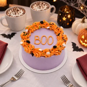 BOO HU auf der Halloween-Tafel