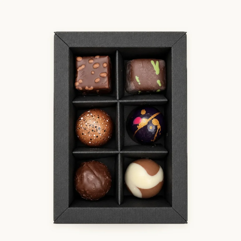 Exquisite Auswahl – Pralinen ohne Alkohol, 6 Pralinen