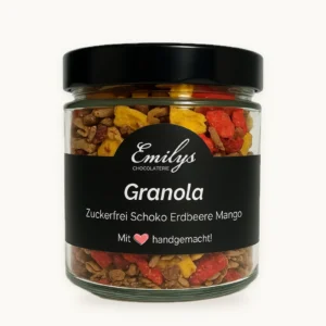 Granola Erdbeer zuckerfrei – Emilys Chocolaterie