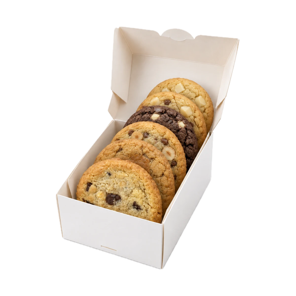 Cookie Try-Out-Box mit sechs verschiedenen Cookies